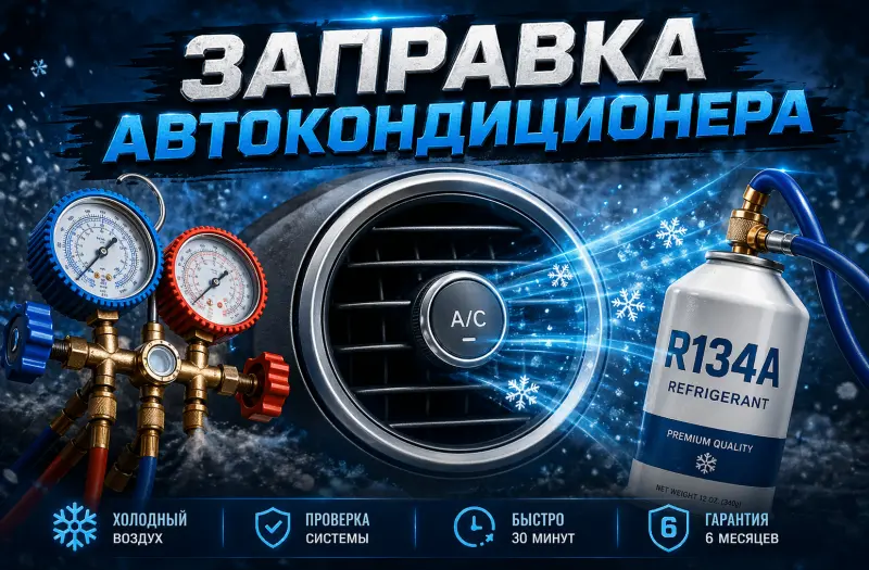 Заправка автокондиционера за 30 минут