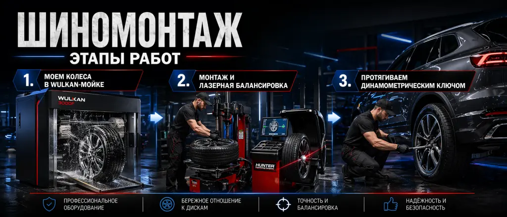 Этапы шиномонтажа