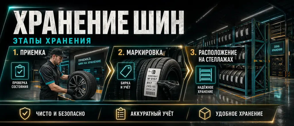 Этапы хранения шин