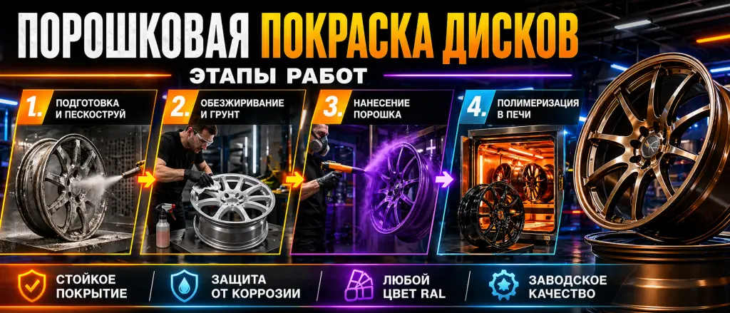 Этапы порошковой покраски